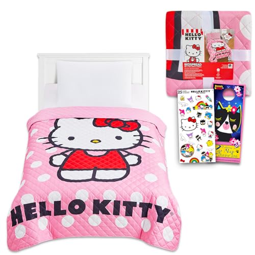 Twin Size Quilted Bedspread Set for Kids with Reversible Design