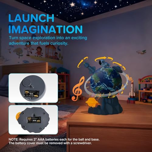 Magnetic Musical Rotating Space Toy with Astronaut Figures and LED Lights