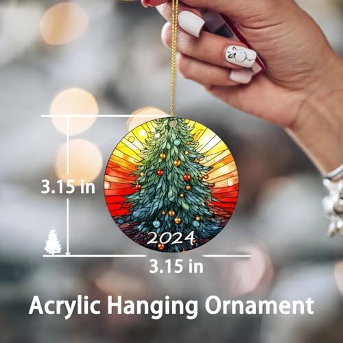 VERLIAN Christmas Tree 2024 Hanging Ornament - Tree 1, Acrylic, 3.15 Inch, Festive Holiday Decor