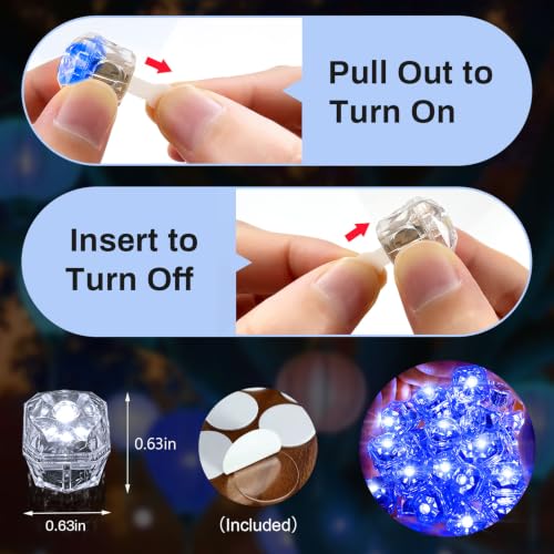 24Pcs Waterproof Mini LED Diamond Lights with Long Battery Life