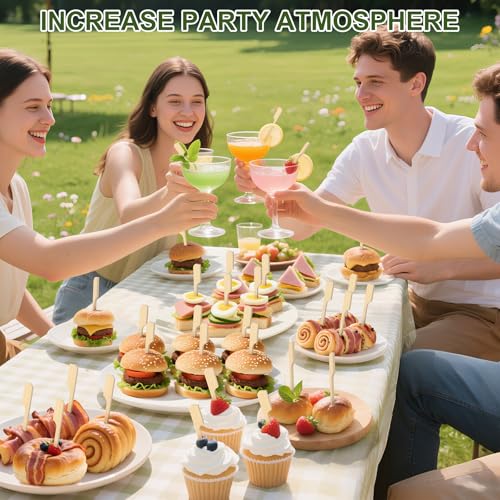 3.5 Inch Bamboo Cocktail Picks 200PCS - Smooth Skewers for Food & Drinks (Vicuna R)