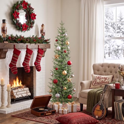 Ferrgoal 6 FT Unlit Artificial Pine Christmas Tree - Realistic Holiday Decor