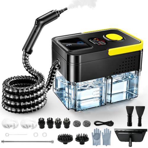 Portable Handheld Steam Cleaner, 1.9Qt Pressurized Steamer with 18 Accessories