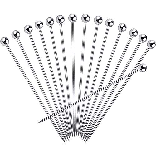 FATLODA 15PCS Stainless Steel Cocktail Picks - Silver, 4.3 inches