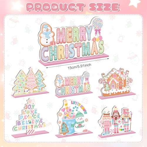 Weysat Christmas Style Pastel Candy Wooden Centerpiece Set - Holiday Decor