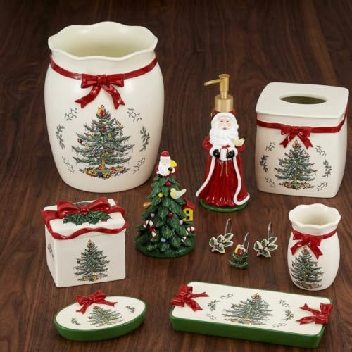 Spode Christmas Tissue Box Cover - Red Tree Design, Resin