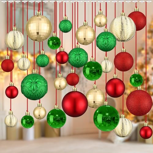 Relaxgiant 36 Pcs Christmas Hanging Ornaments Set - Red, Green, Gold