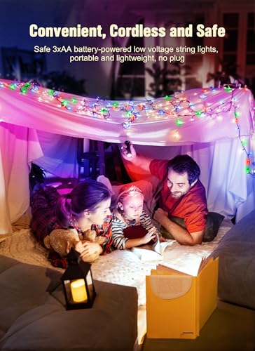 Brightown 8ft Multicolor 20LED Battery-Operated Christmas String Lights with Timer