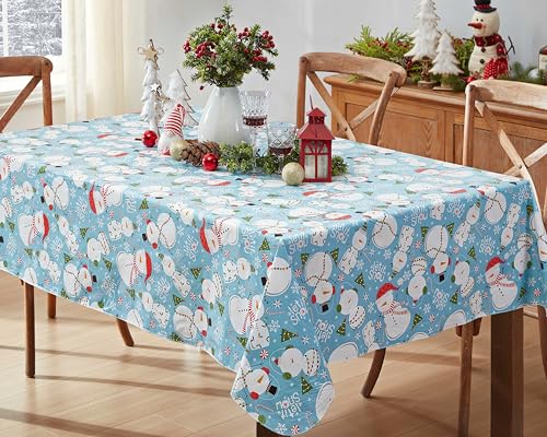 Newbridge Let It Snow Blue Christmas 60 x 120 Rectangle Vinyl