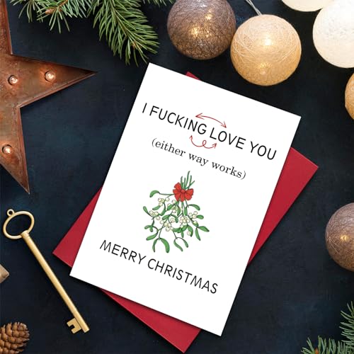 Alzombi I Love You Christmas Card for Husband Wife - Funny Xmas Card for Boyfriend Girlfriend 01