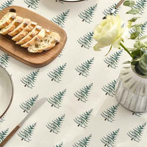Horaldaily Christmas Tablecloth 60x60 Round Green Trees Boho – 60" Round Green
