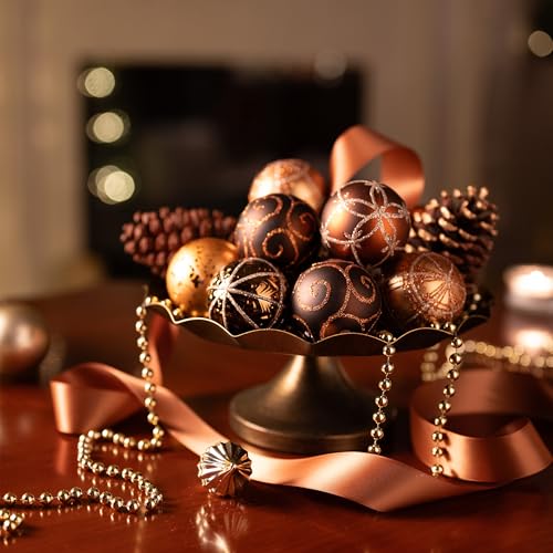 Valery Madelyn 35pcs Christmas Tree Ornaments Set 2 Inch Bronze Gold