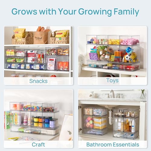 Vtopmart Stackable Storage Drawers Set of 4 - Small & Tall Baby Bottle Organizer