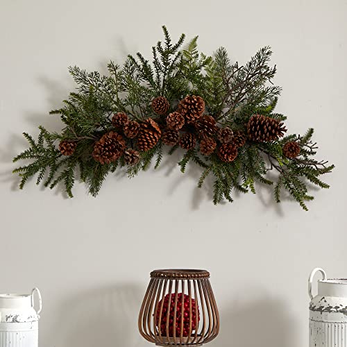 30-Inch Artificial Pine and Pinecone Swag for Holiday Home Decor