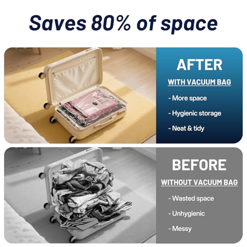Travel Vacuum Bags for Luggage with Electric Pump 9 Pack