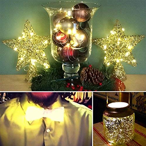 Warm White LED Fairy String Lights - 6 Pack Battery Powered Copper Wire (3.3ft)