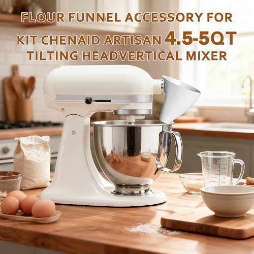 2 Pcs Flour Pouring Funnel for Tilt-Head Stand Mixer, Dishwasher Safe
