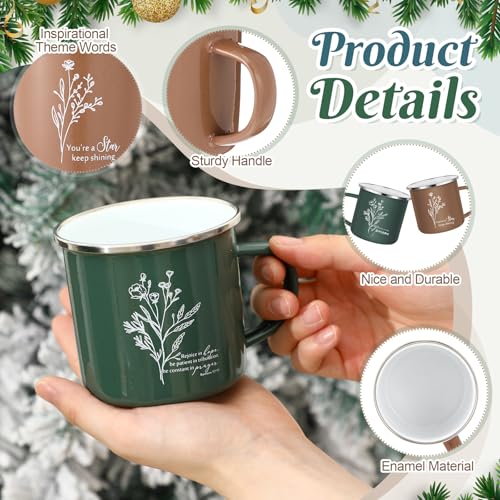 10 Pack 12oz Enamel Coffee Mugs - Employee Appreciation Gifts Bulk
