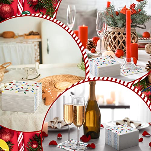 200 Pack Christmas Disposable Guest Hand Towels - Holiday Paper Napkins for Bathroom & Party Decor