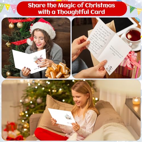 Thboxes Christmas Botanical Cards Set with Envelopes & Stickers – 20 Assorted Holiday Greeting Cards