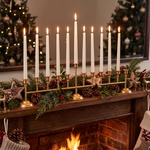 Chengu Gold 12 Arm Candelabra Vintage Candle Holders Centerpiece 30 x 7 Inches