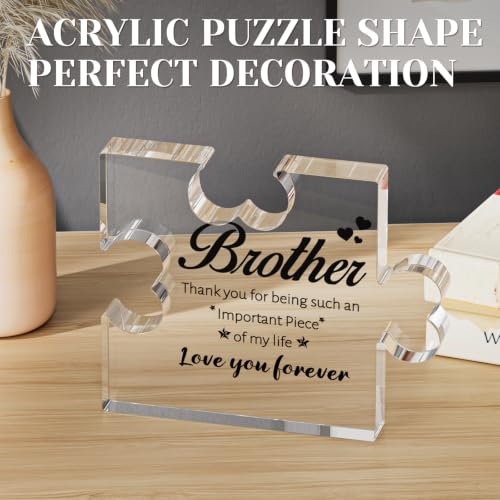 Brother Acrylic Plaque Gift for Brother - Personalized Puzzle Style Decor 3.3 x 2.8 inches