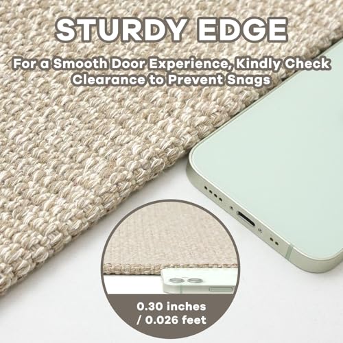 Washable Runner Rug 2x7 Ft, Non-Slip Kitchen Hallway Carpet in Sand Beige