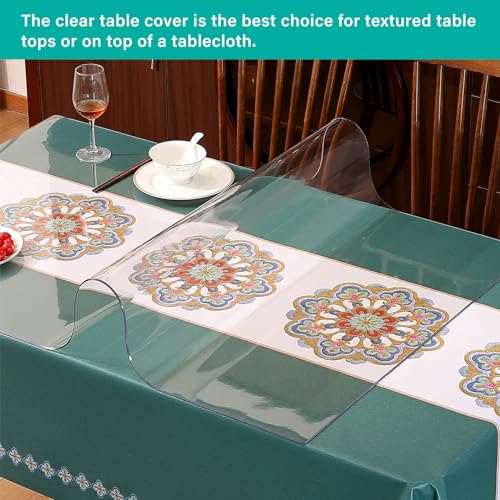 14x24 Inch Clear PVC Table Protector - 1.5mm Thick Heavy Duty Desk Mat
