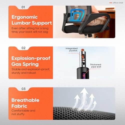 BestOffice Ergonomic Mesh Office Chair with Lumbar Support and Adjustable Height