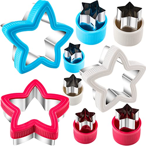 Star Cookie Cutter Set 9-Piece Stainless Steel & Plastic Sandwich Molds