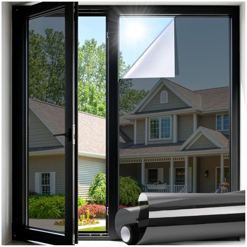 One Way Window Tint Film | Black Silver Privacy & Heat Control, 17.5" x 78.7"