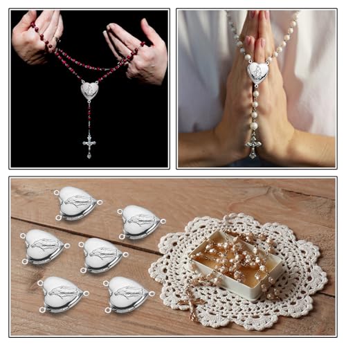 12 Pcs 1-Inch Our Lady of Grace Rosary Centerpiece Locket Connectors