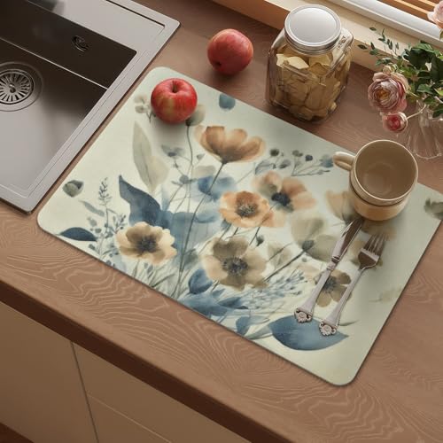Washable Vinyl Placemats Set of 4 - 12x17 Inch Heat Resistant Table Mats