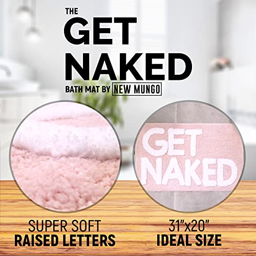 Get Naked Bath Mat Pink Blush Microfiber Non-Slip Rug 31" x 20"