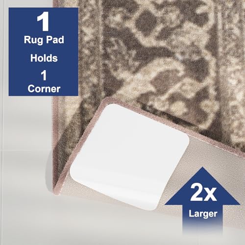 12 PCS Non-Slip Rug Tape Grippers for Hardwood Floors - Reusable Carpet Pads