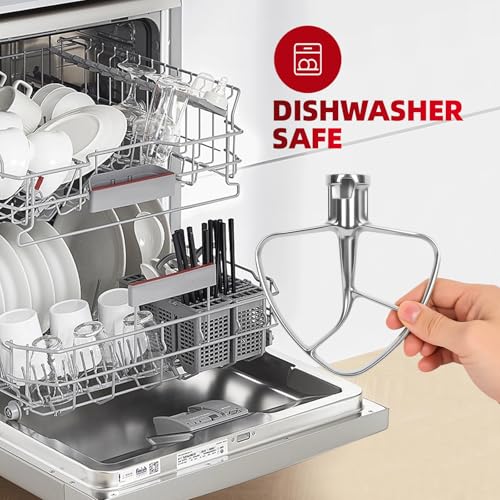Stainless Steel Flat Beater Attachment for 4.5-5 Quart Tilt-Head Mixers