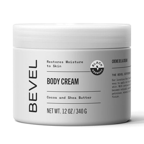 Bevel Body Cream - Luxury Men's Lotion for Dry Skin | Hypoallergenic Cocoa & Shea Butter, 12 oz