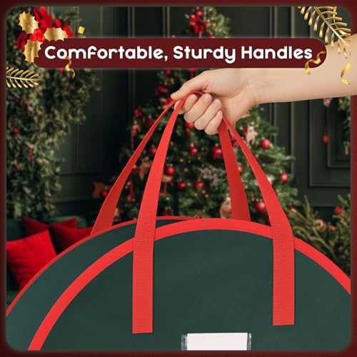 Christmas Wreath Storage Bag 2-Pack 24x8 Heavy-Duty Organizer
