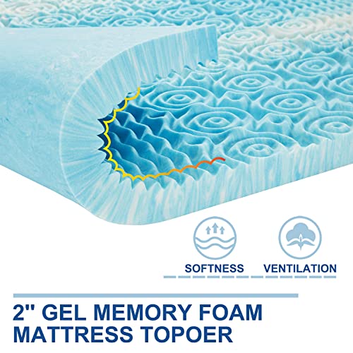 SINWEEK 2-Inch Gel Memory Foam Mattress Topper, Twin XL Dorm Bed Pad