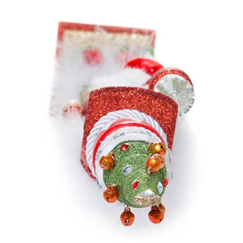 15-Inch Wooden Nutcracker Figurine with Christmas Tree Hat - Red & Green
