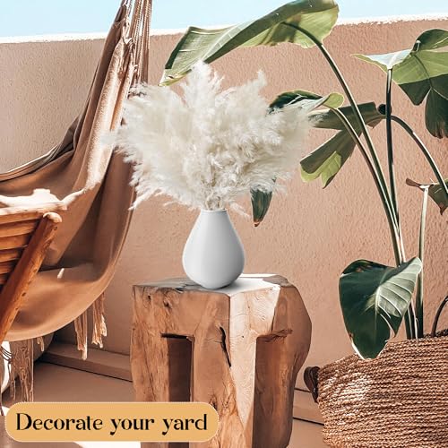 40 Pcs Fluffy White Pampas Grass Stems - Boho Home & Wedding Decor
