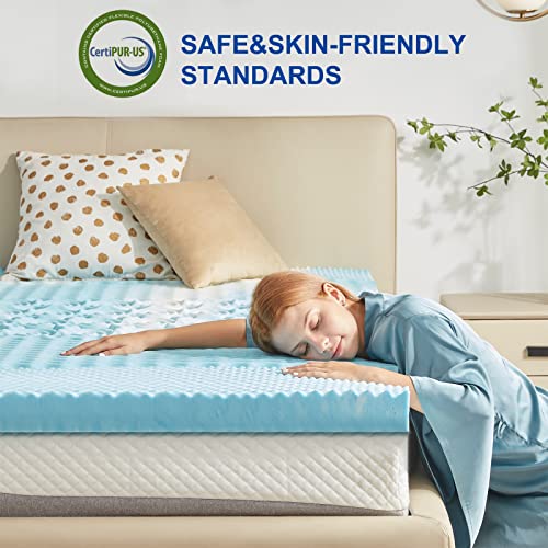 SINWEEK 2-Inch Gel Memory Foam Mattress Topper, Twin XL Dorm Bed Pad