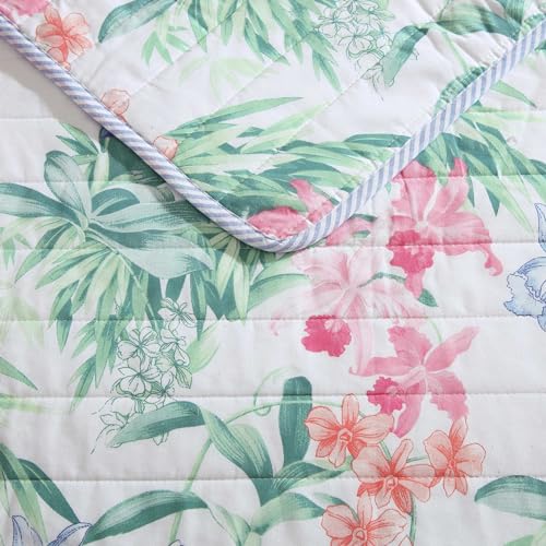 Reversible Queen Quilt Set - 100% Cotton Coastal Bedding with Shams