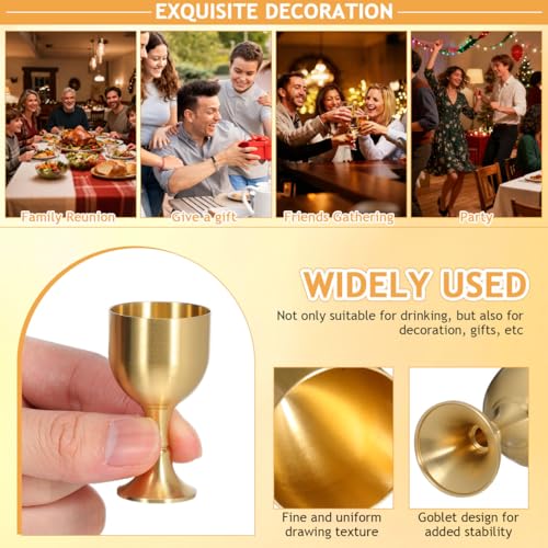 Brass Offering Goblet Set - 2 Piece Altar Water Cup for Ritual Worship