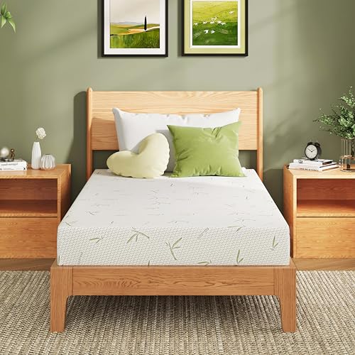 8-Inch Twin Memory Foam Mattress, Medium Firm Green Tea Gel Bed