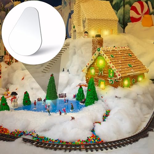6 Pcs Christmas Village Mirror Lake Set - Curved Acrylic Ponds for Holiday Decor