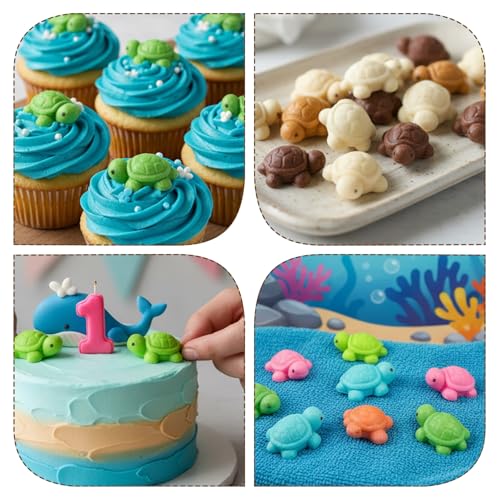 2 Pcs Mini Turtle Silicone Mold for Chocolate, Candy & Gummy Makes
