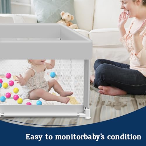 Extra Large Baby Playpen 50x50 Inch with Waterproof Mat and Safety Gate