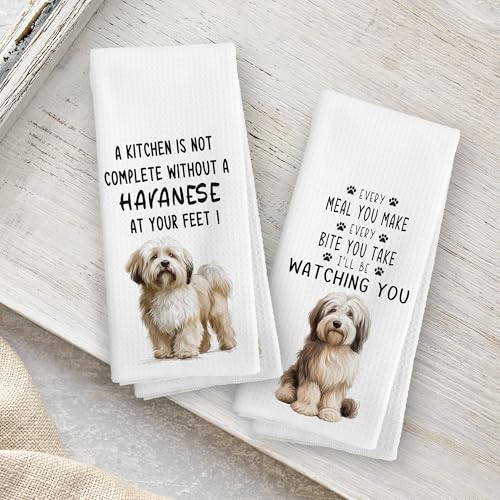 Havanese Kitchen Towels Set of 2, Dog Gifts for Women, Gifts, Lover