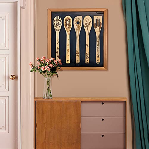 Nightmare3 Halloween Burned Wooden Spoons Set - 5 Piece Utensil Collection, Rustic Kitchen Decor & Gift